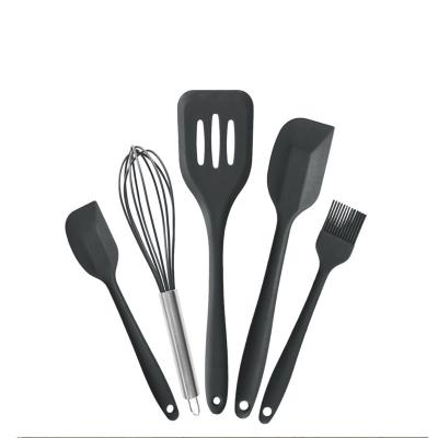 China Sustainable Food Kichen Accessories Cake Spatula Brush Portable Silicone Kitchen Baking Utensils Set 5Pcs for sale