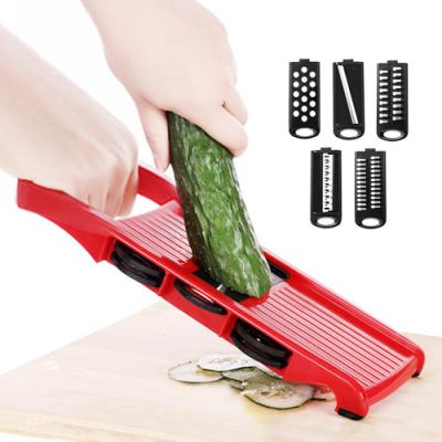 China Viable Adjustable Slicer 5 Blades Mandoline Cutter Slicer Vegetable Julienne Slicer For Kitchen Grater for sale