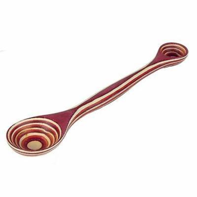 China Viable Kitchen Spoon Pakka Seasoning Wood 2 In 1 Double Sided Scooper for sale