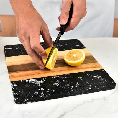 China Household Marble Marble Cutting Board Ictchen Cheese Board Accessories Wooden Slicer Viable Cheese for sale