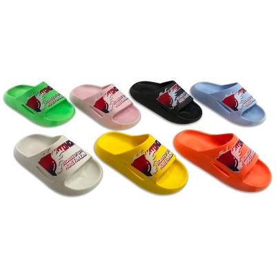 China Wholesale deodorization vamp logo print kids sandals cartoon print sandals slippers for sale