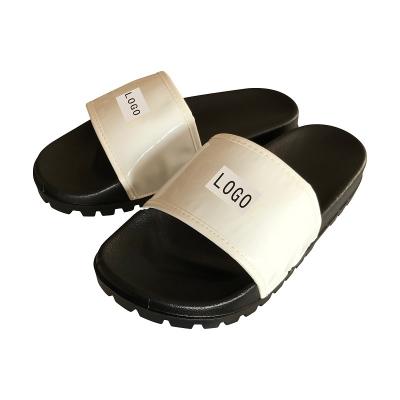 China Cushioning Letter LOGO High Quality Street Style Non-Slip Wear-Resisting Unisex Slippers Customized Sandals for sale