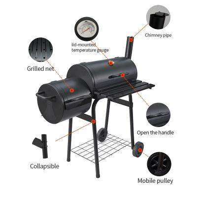 China Easily Assembled Premium BBQ Grill Grates, Outdoor Charcoal BBQ Grill W/2 Rolls With Temperature Gauge & Metal Cooking Food Camping Steel for sale