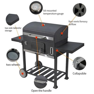 China Easily Assembled Outdoor Charcoal Grill BBQ BBQ Grill Patio Backyard Cooking Portable Wheels for sale