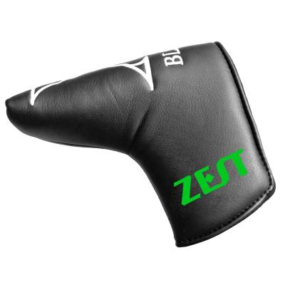 China PU Leather Blade Shaped Personalize Embroidery Golf Putter Headcover for sale