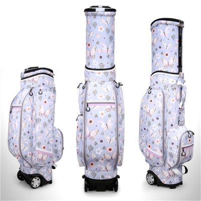 China Nylon Compound Custom Staff Golf Bags Genuine Leather Golf Bags Custom Waterproof For Lady for sale