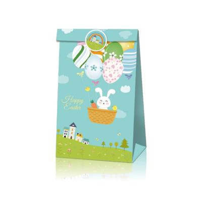 China New Recycled High Grade Paper Bag Easter Gift Candy Wrapping Paper Bunny Egg Chick Packaging Bag Materials for sale