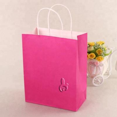 China Wholesale Eco-Friendly And Fashion Customized Logo Print Colorful Kraft Paper Bag With Carry Handle For Gift/Shopping for sale