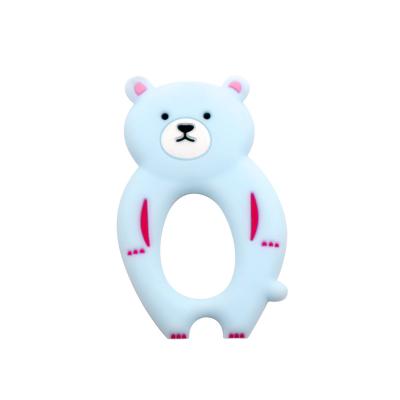 China Soft Toy Unique Design Hot Sale Brown bear  Shape Food Grade Silicone Chewable Baby Teethers for sale