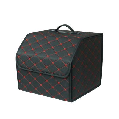 China Business Cars Trunks Storage Boxes Leather Folding Car Organizer Car Accessories for sale