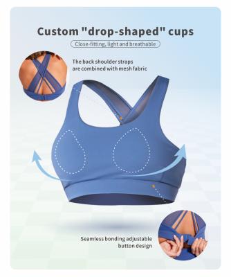 China Breathable IN THE RUNNING Women Lycraa Soft Stretchy Yoga Crisscross Back Padded Sports Bra Removable Best Cups Bra Adjustable For Running for sale