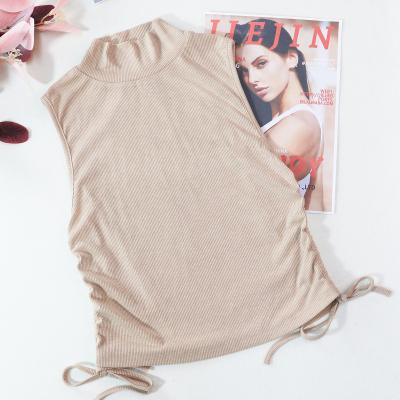 China Anti-UV Sleeveless Crop Top Women Singlet Fabric Rib Tight Fit Wear for sale