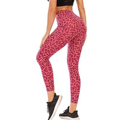 China Breathable 2021 Sublimation High Waisted Sports Pants Women Leopard Yoga Leggings With Pocket for sale