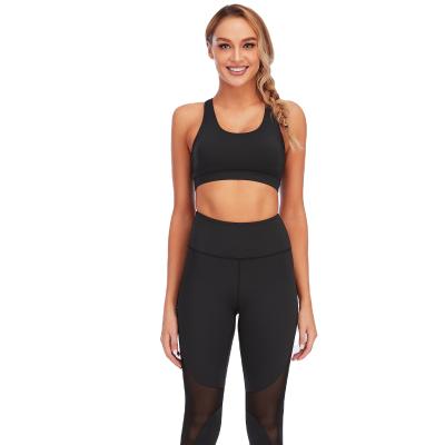 China Breathable Fitness Yoga Women Fashion Set Black Two Piece Clothing for sale