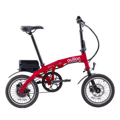 China Aluminum alloy 16 inch folding bike with removable 36V 7Ah Li-ion battery, lightweight aluminum frame for sale