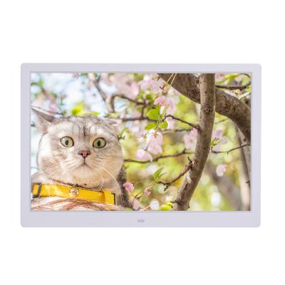 China Commercial Advertising Clock 14 Inch Hanging Wall Mount LCD Digital Photo Frame With Video Input for sale