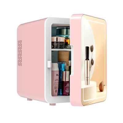 China Small Beauty 4L Skin Care 12v Thermoelectric Custom Cosmetic Refrigerator Mini Skin Care Fridge With Mirror for sale