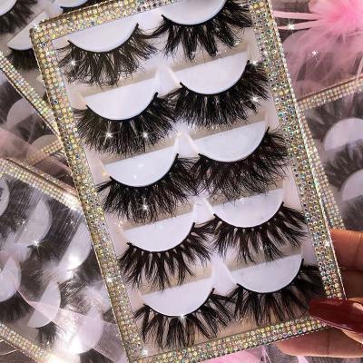 China 3D Mink Eyelashes Vendor 22Mm 25Mm 27Mm 28Mm 30Mm 5D Mink Strip Lashes With Custom for sale