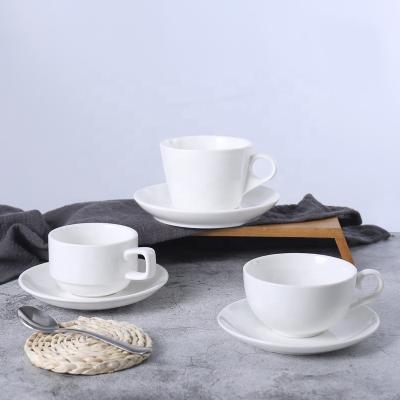 China Sustainable Fine Bone China Manufactures 5OZ Customized Color Cappuccino Ceramic Coffee Cup And Saucer for sale