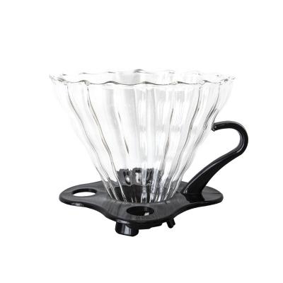 China Sustainable Glass Pour Over V Shaped Coffee Dripper Coffee Brewer Coffee Filter Cup for sale