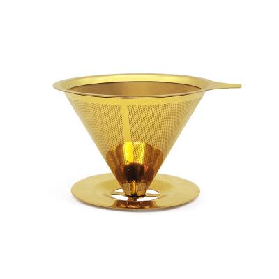 China Viable American Mesh Stand Holder Brewing Coffee Strainer Pour Over Coffee Filter Metal Wire Coffee Filter for sale