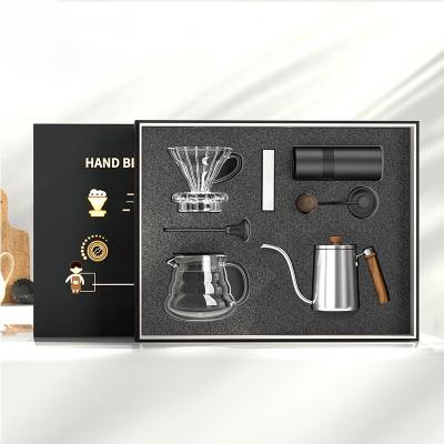 China Viable make customized coffee table set new v60 coffee travel set pour over kettle drip coffee sets for sale