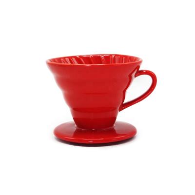 China Sustainable Ceramic Coffee Motor V60 Style Coffee Drip Filter Cup Constant Pour Over Separate Coffee Maker Stand for sale