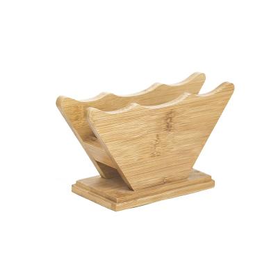 China Sustainable Wooden Coffee Filters Dispenser Rack Display Rack Filter Paper Storage Rack for sale