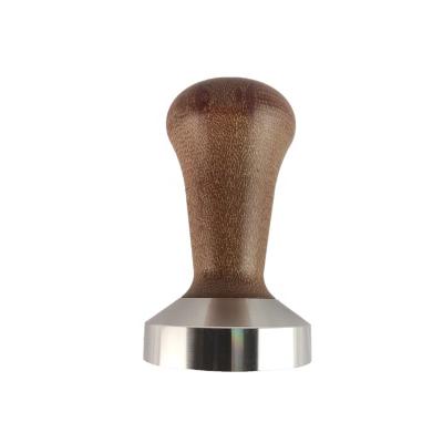 China Durable 304 Stainless Steel Wooden Handle Base Espresso Coffee Tamper for sale