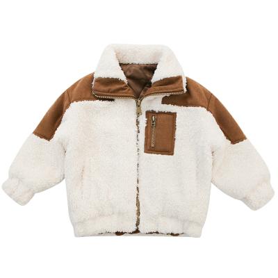 China Breathable Korean Teddy Coat Winter Coats Korean Design Faux Shearling Jacket Warm Kids Coats for sale