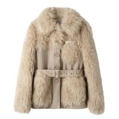 China 2021 Sustainable Low Price Winter Comfortable Ladies Woman Fluffy Warm Woolen Coat for sale