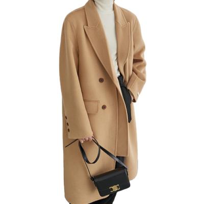 China 2021 Breathable In Sale Customized Woman Elegant Winter Cashmere Woolen Long Coat for sale