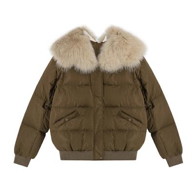 China Breathable Original Custom Women Puff Jacket Ladies Winter Fur Trim Padded Down Coat for sale