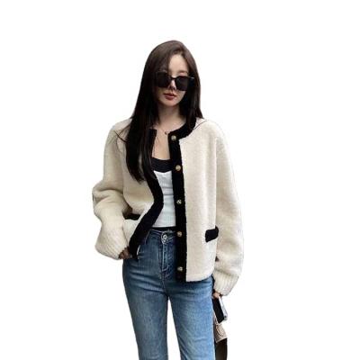 China Breathable tending warm products autumn and winter feather yarn plus thick velvet cardigan shearling casual coat for sale