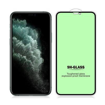 China Wholesale 3D Anti Ray Premium Tempered Glass Mobile Phone Screen Protector 9H Blue Green Light Eye Protection For iPhone 11 11Pro Max Pro for sale