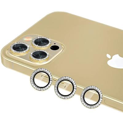 China Wholesale Perfect Fit Fashion Tempered Glass Screen Diamond Camera Lens Protector For iPhone 12 new 13 pro max for sale