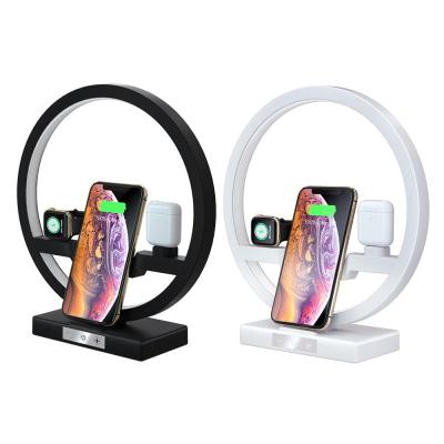 China Brand On Tablet New N38 4 In 1 Function Table Lamp Qi Fast Gift Phone Wireless Charger For Mobile Phone Earphone Watch for sale