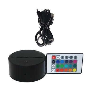 China wholesale modern colorful 3d illusion black usb power supply led night light base for acrylic for sale