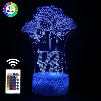 China Lighting functions wholesale creative gifts rose flower lamp desk led decoration lights for room for sale