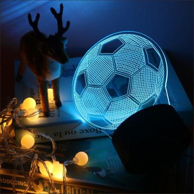 China Creative Customized Modern Football Pattern Led Touch 3d Acrylic Night Light For Kids Room for sale