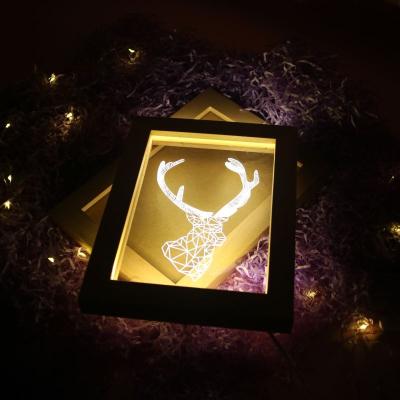 China Modern Wholesale Custom Photo Frame Decoration Wooden 3d Night Light Texts For Home for sale