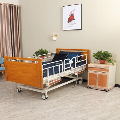 China 5 Function Home Wooden Electric Hospital/Clinic/Hospital Bed For ICU Patient Nursing Medical Bed for sale