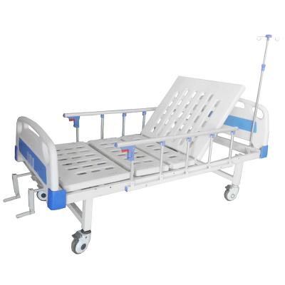 China Manual Hospital Clinic Two Crank Bed 2 Function ICU Nursing Patient Medical Clinic for sale