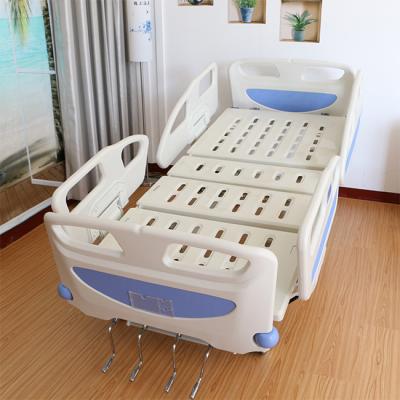 China Multifunction Medical Bed 5 Function Hospital Clinic ABS ICU Manual Hospital Bed For Patients for sale