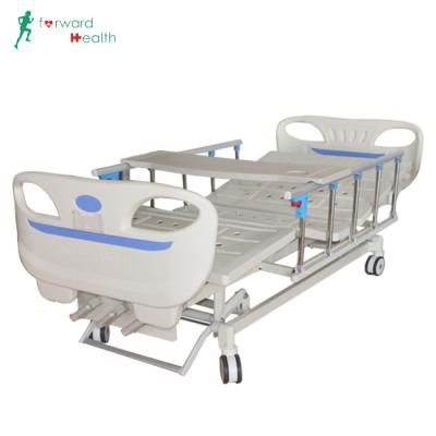 China Hospital Bed Crank Hospital Clinic ICU Bed Patient Bed Manuals Triple Function Medical Care Patient Adjustable Hospital Bed for sale