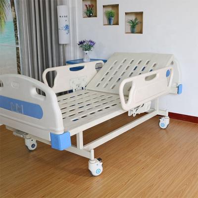 China Hospital Clinic One Hand Crank Manual Lift Nursing Functional Bed Patient Manual Hospital Bed Physio Rehabilitation for sale