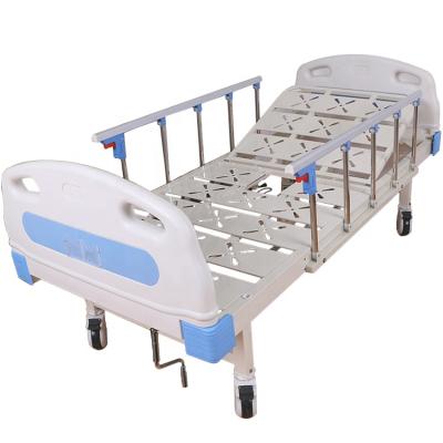 China Hospital Clinic One Crank One Function Frame Hospital Bed Manual Adjustable Home Nursing Bed for sale