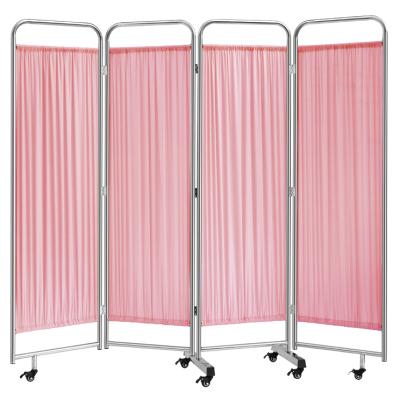 China Modern Hot Sales Stainless Steel Hospital Furniture Folding Medical Bedside Room Curtain Screen for sale