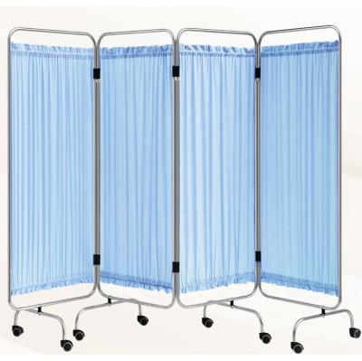 China Modern 6 Piece Fold Screen On Wheels Stainless Steel Ward Hospital Furniture for sale