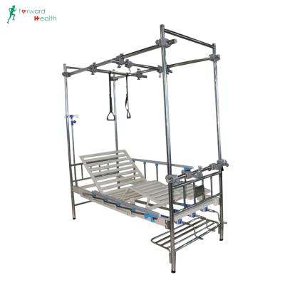 China Hospital Wholesale Three Crank Traction Bed Stainless Steel Crank Orthopedic Manual Hospital Bed for sale